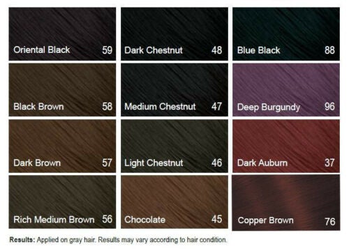 black brown hair color chart