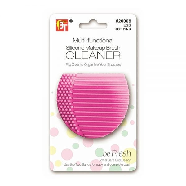 BT SILICONE MAKEUP BRUSH CLEANER EGG - HOT PINK